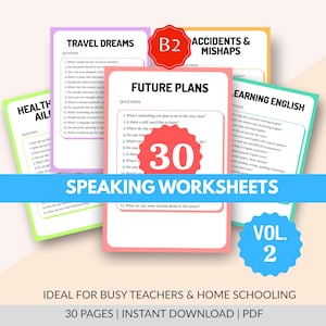 Speaking Cards for Intermediate Students | B2 English Conversation Teacher Resources | Icebreaker | FCE Exam | EFL Worksheets | PDF