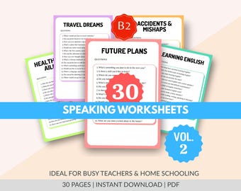 Spreekkaarten voor halfgevorderden | Bronnen voor docenten B2 Engelse conversatie | IJsbreker | FCE-examen | EFL-werkbladen | Pdf