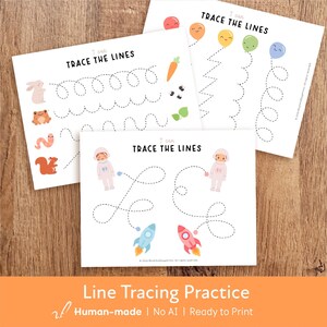 Line Tracing Bundle: Toddler Tracing Practice | Preschool Pre-Writing Worksheets | Handwriting Worksheets  | Kindergarten Printable Activity