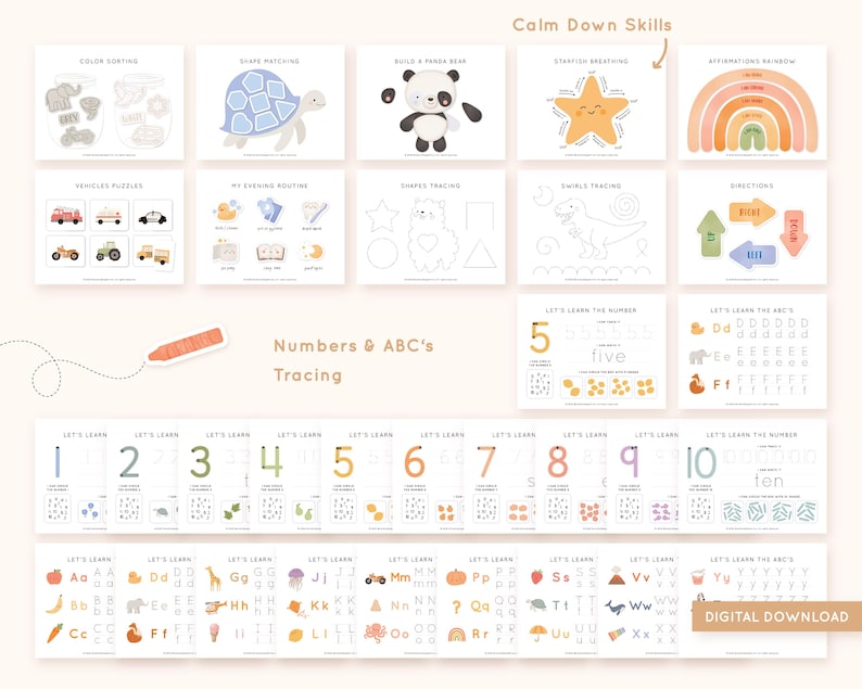 Busy Book for Kids: Toddler Quiet Book | Learning Binder (printable PDF ...