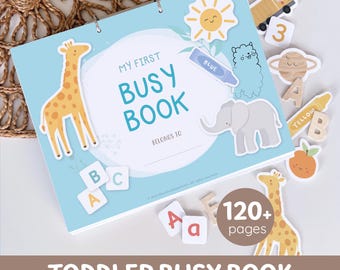 Toddler Busy Book Printable: Custom Quiet Book | Toddler Workbook (Preschool Activities, Montessori Materials, Kindergarten Learning Binder)