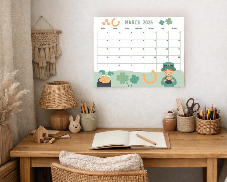 Editable March 2026 Calendar: Printable Monthly Planner (instant ...