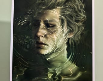 Astarion - "Drowning" - Baldur's Gate 3 print - Digital drawing
