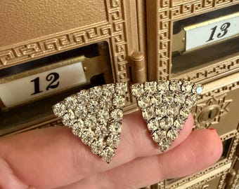 Vintage Triangle Rhinestone Shoe Clips
