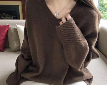 Cozy V-Neck Knit Sweater