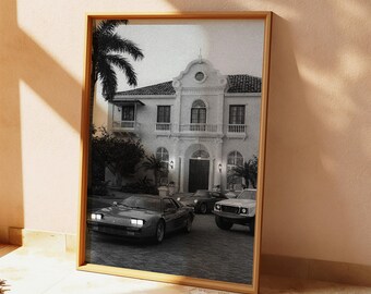 Vintage Car Black and White Photography Print (Digital Download)