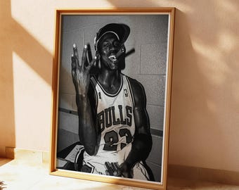 マイケル・ジョーダンのウォールアート：ヴィンテージ バスケットボール ウォールポスター（デジタルダウンロード）