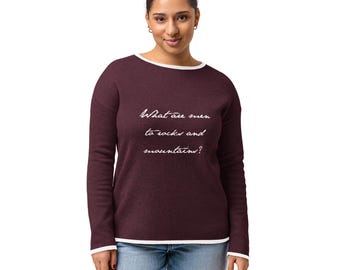 Cita de Jane Austen Orgullo y prejuicio Elizabeth Bennet Senderismo Montañas Naturaleza Suéter Jersey Mujer Regalo literario Entusiasta de los libros Sr. Darcy