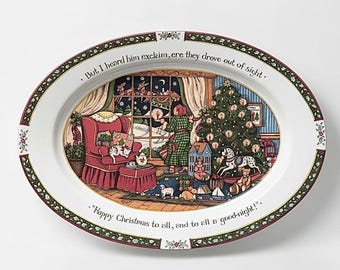 Vintage International China Susan Winget Christmas Story 16 Inch Serving Platter