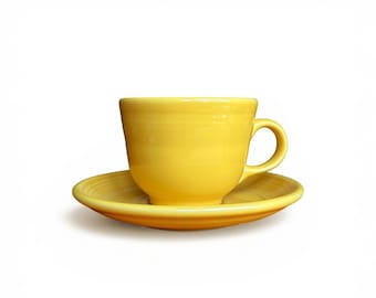 Fiestaware Sunflower Yellow Cup & Saucer, Homer Laughlin Fiesta  Replacement Pieces