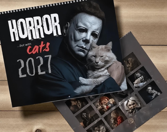 Horror Movie Cats 2027 Wall Calendar: Spooky Michael Myers Gift