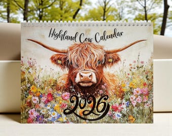 Highland Cow Calendar 2026: Funny Farmhouse Gift