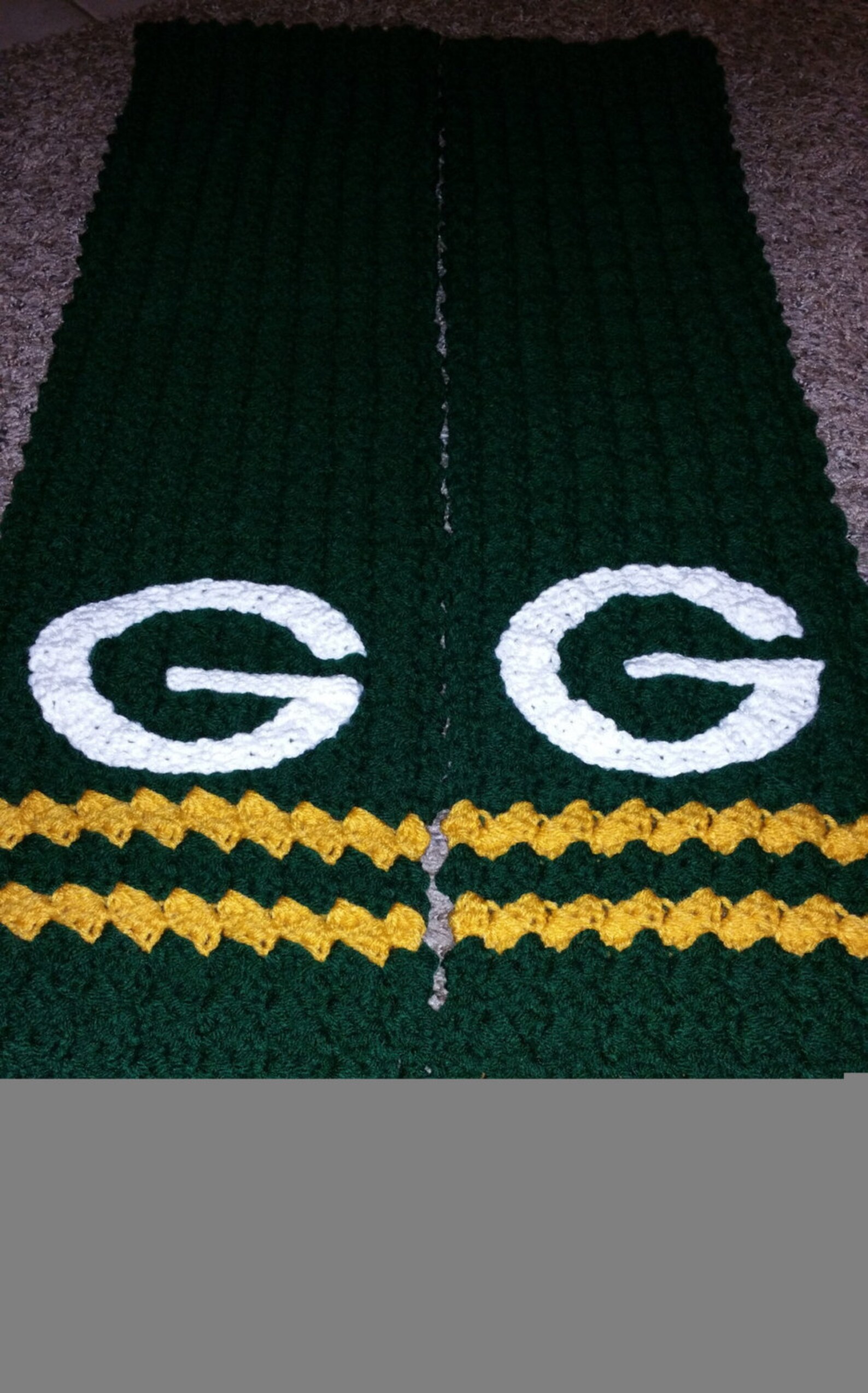 Crocheted Green Bay Packers Scarf Etsy