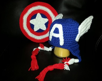 Crochet Captain America hat & Shield
