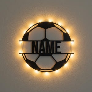 Voetbalcadeaus Decoratie Wandlamp Nachtlampje Gepersonaliseerd met Naam I Cadeau voor Jongens Meisjes & Volwassenen I Werkt op batterijen