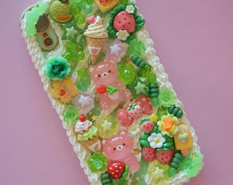 Freestyle Decoden Phone Case with Charms Unique Cute Bedazzled Maximalist Kitsch Junk iPhone Samsung Handmade Hello Kitty Sanrio 2000s Y2K