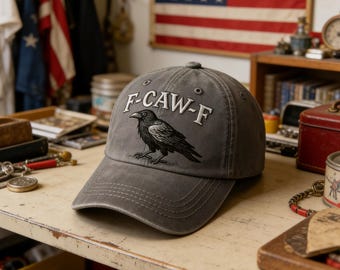 Czapka bejsbolówka F-Caw-F Crow haftowana ręcznie, regulowana damska męska czapka typu trucker