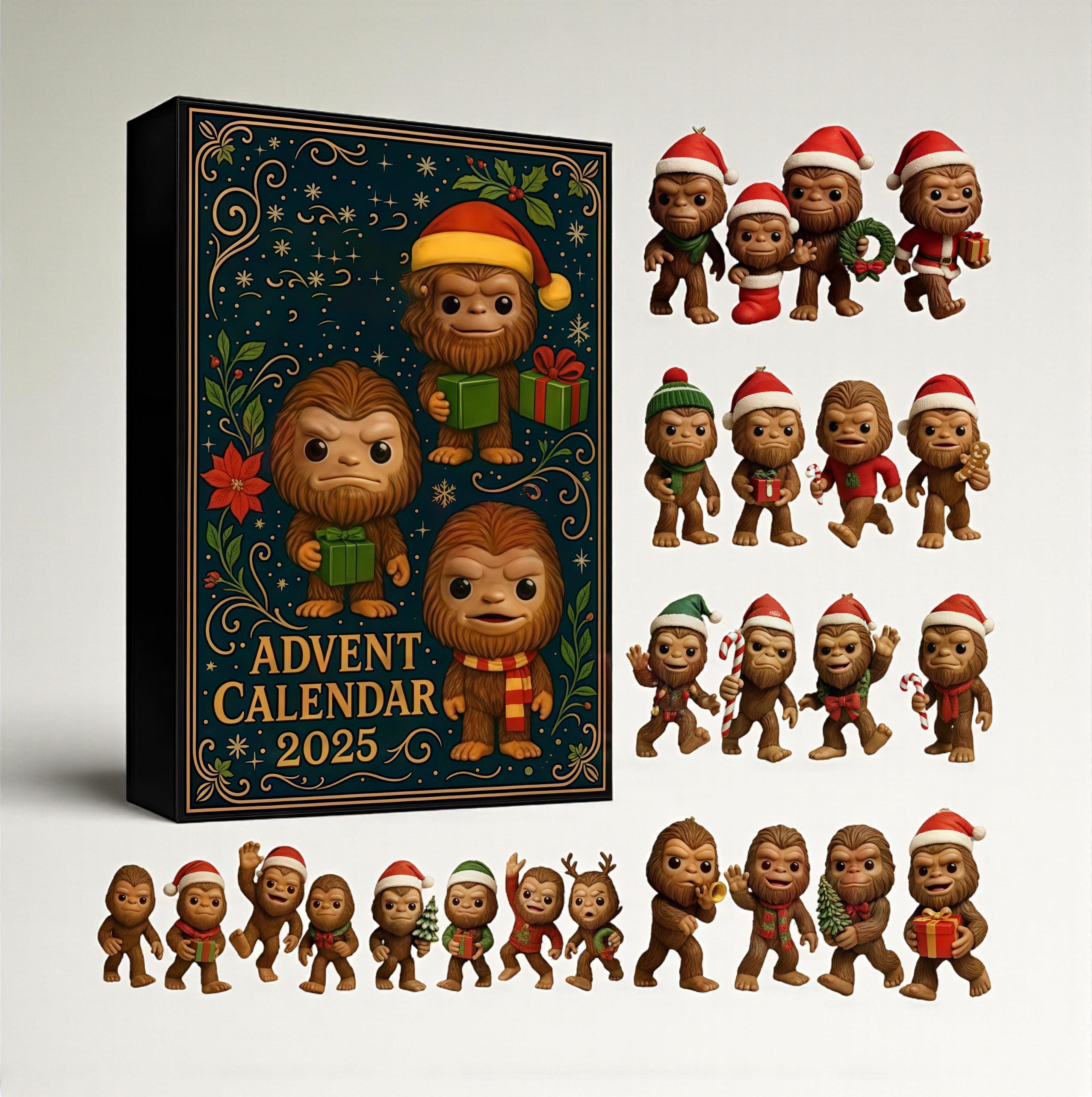 Discover Bigfoot Advent Calendar 2025, 24 Festive Sasquatch Figurines