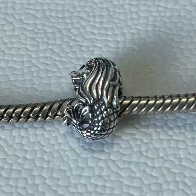 Singapore Merlion Charm, 925 Sterling Charm Fits Pandora Bracelet