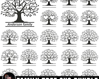 Family Tree Svg Bundle, 1-30 Members Family Reunion, Cut Files Cricut, Home Decor, Png Clipart, Vector Tree of Life, Vector Laser Engraving