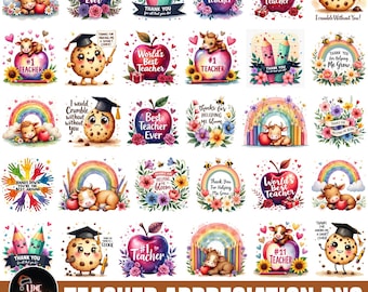 Teacher Appreciation Png Bundle, Teacher Shirt Png Bundle, Boho Teacher Png, Teacher Sublimation Bundle, Teachers Day Gift