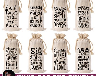 Wine Bag Svg Bundle, Christmas Wine Bag Bundle, Funny Gift Bag, Wine Svg Cut Files, Wine SVG Bundle, Wine Quotes, Wine Gift Bag Bundle