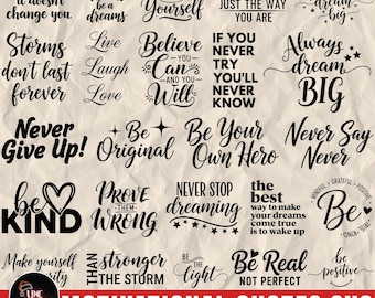 Motivational Quotes Svg Bundle, Inspirational Quotes, Printable Stickers, Positive Affirmations, Self Love Svg, Mental Health Svg, Emotional