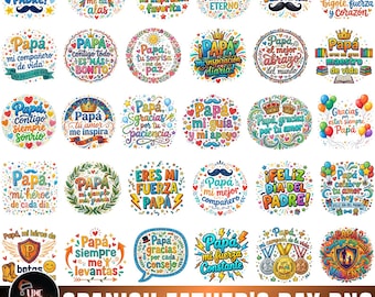 Spanish Father's Day Png Bundle, Mexican Dad Phrases, Fathers Say Png, Spanish Dad Png, Frases Para Papá Png, Gracias Papá Png, Dad Png