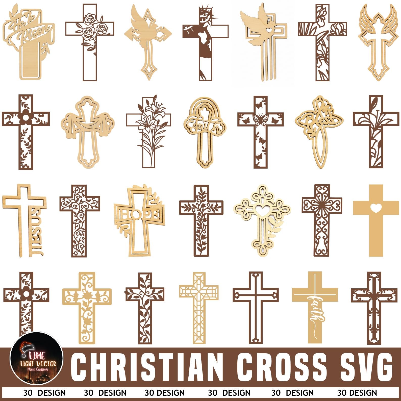 Christian Cross Svg Bundle, Religious Jesus Cross Ornament, Nativity ...