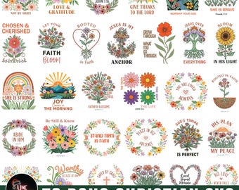 Boho Christian Svg Bundle, Floral Bible Verse Designs, Christian Boho Svg, Christian Svg, Jesus Svg, Floral Bible Svg, Religious Sublimation