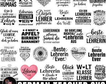German Teacher Svg Bundle, Lehrerin Mit Herz Designs for Teacher appreciation Gifts, Digital Download, Svg For Cricut
