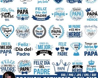 Spanish Father's Day Svg Bundle, Mexican Dad Phrases, Fathers Say Svg, Spanish Dad Svg, Frases Para Papá Svg, Gracias Papá Svg, Dad Svg