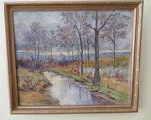Original Painting IMPRESSIONISM signed T M Anderson 15 by 17.5 quot fr stretched canvas (603)