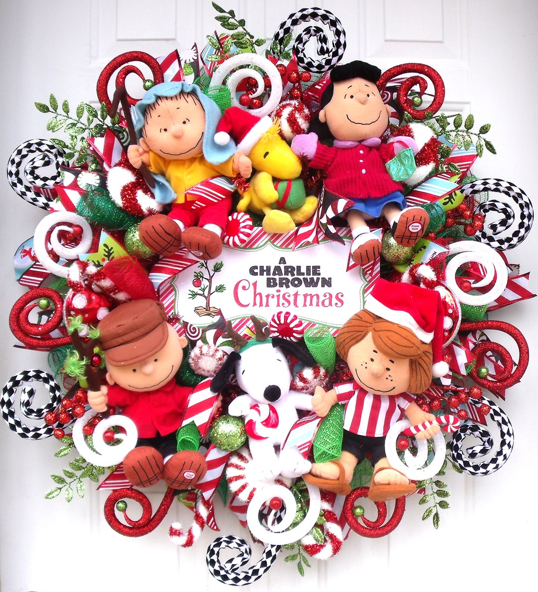 Charlie Brown Christmas Wreath 28 Peanuts Gang Wreath Etsy