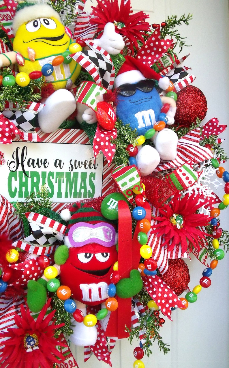 Made to Order...christmas Wreath M&M Wreath Whimsical Etsy