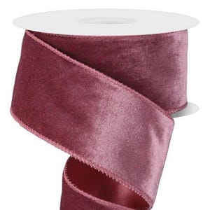 2.5" X 10Yds. Dusty Rose Deluxe Velvet Wired Ribbon with Satin Backing, Any Season, Christmas, Holiday, Wreath, Wedding, Arrangement