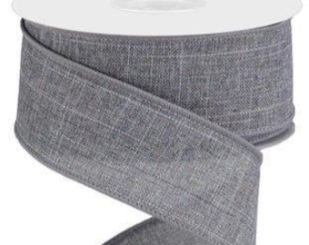 Gray Royal Burlap Wired Ribbon: 1.5" x 10 Yds for Wreaths & Crafts