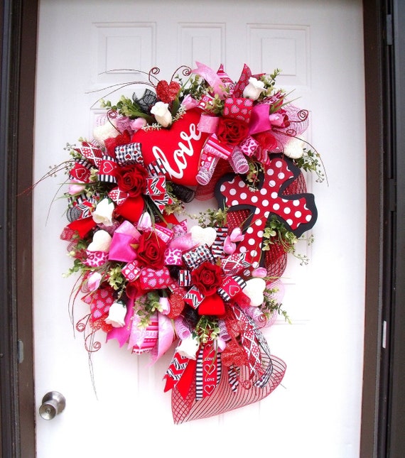 Valentine Love Wreath Front Door Spring Wreath Spiritual - Etsy