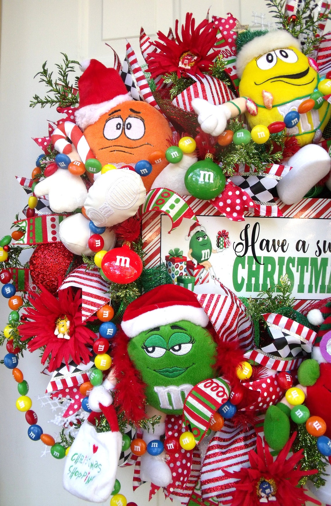 Made to Order...christmas Wreath M&M Wreath Whimsical Etsy