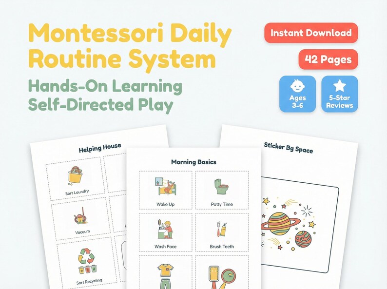 Visual Daily Routine Chart | Kids Morning Checklist, Autism & ADHD ...