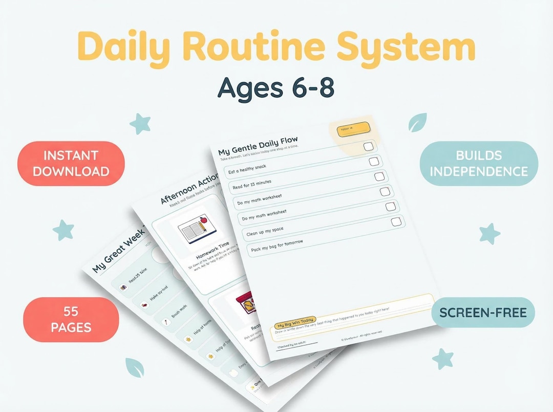 ADHD Friendly Homework Tracker and Chore Chart Bundle for Kids Daily ...