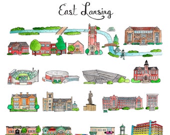 East Lansing, Michigan print