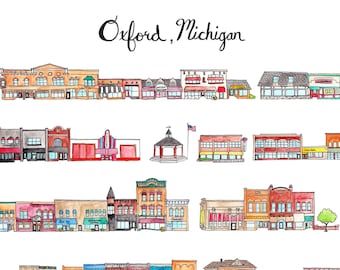 Oxford Michigan City Print