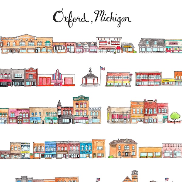 Oxford Michigan City Print