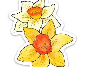 Daffodil - March Birth Flower Vinyl Sticker
