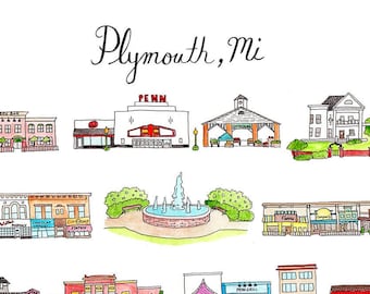 Plymouth MI print