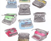 Vintage Typewriter Illustration