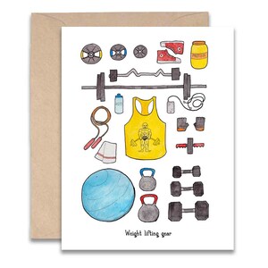 Weightlifting Gear Card - 4x5 Blank