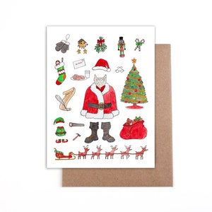 Cartão de Natal Santa Gear - 4x5 em branco