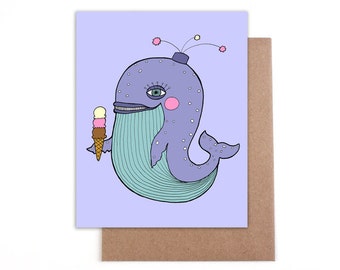 Blank Whale card 4x5